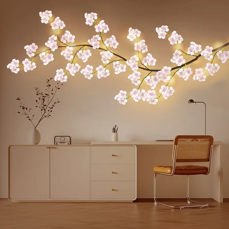 Cherry Blossom Lighted Garland - 100 Fairy Lights, 1.8M/5.9FT
