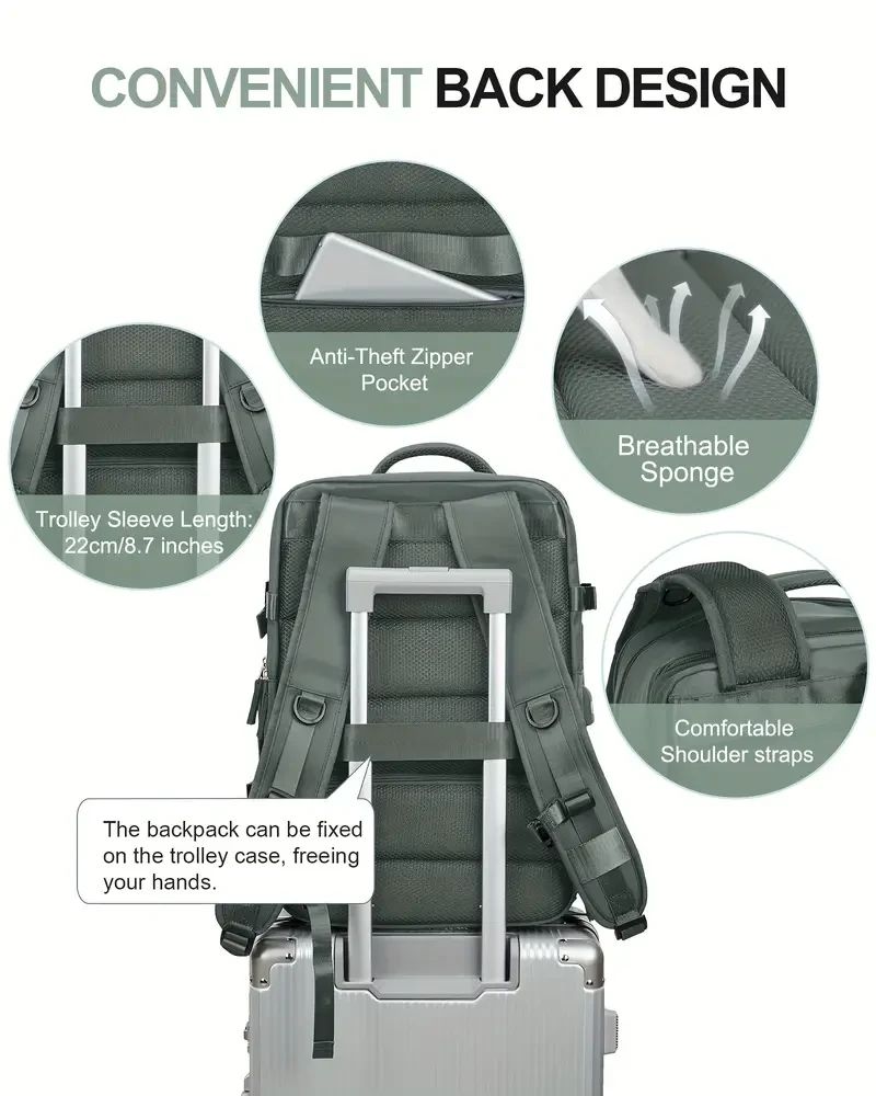 Extra Large Capacity Travel Backpack for 2024 Business Travel Storage Backpack
