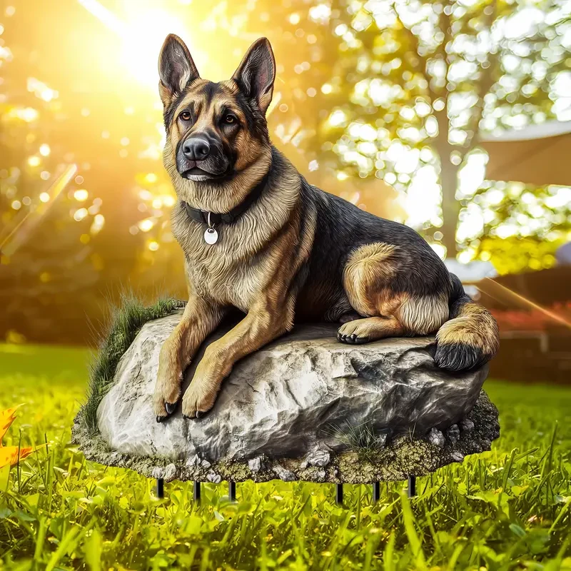 German Shepherd Garden Stake Acrylic Suncatcher