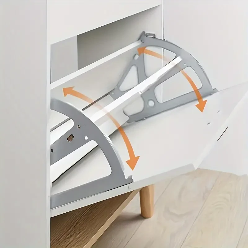 3-Tier Metal Shoe Cabinet Drawer Hinges, Silver, for Home Furniture