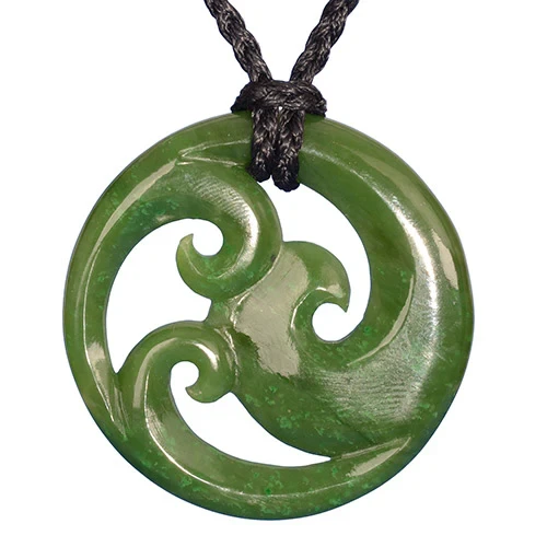 Jade Closed Triple Koru Pendant