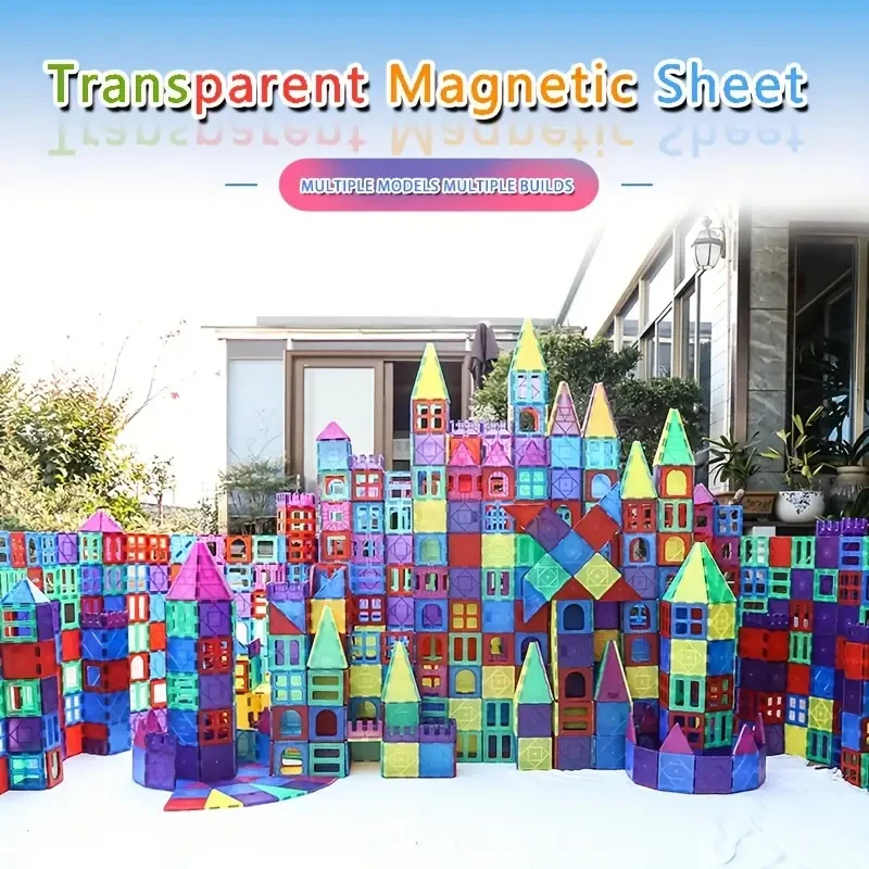 KIDNOAM 102pcs Magnetic Building Blocks Vehicle-Themed Construction Toys