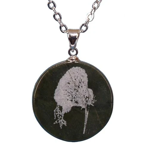Jade Disk with Kiwi Pendant