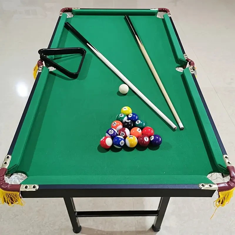 Adjustable Height Mini Pool Table Set Folding Billiards Table with Iron Frame