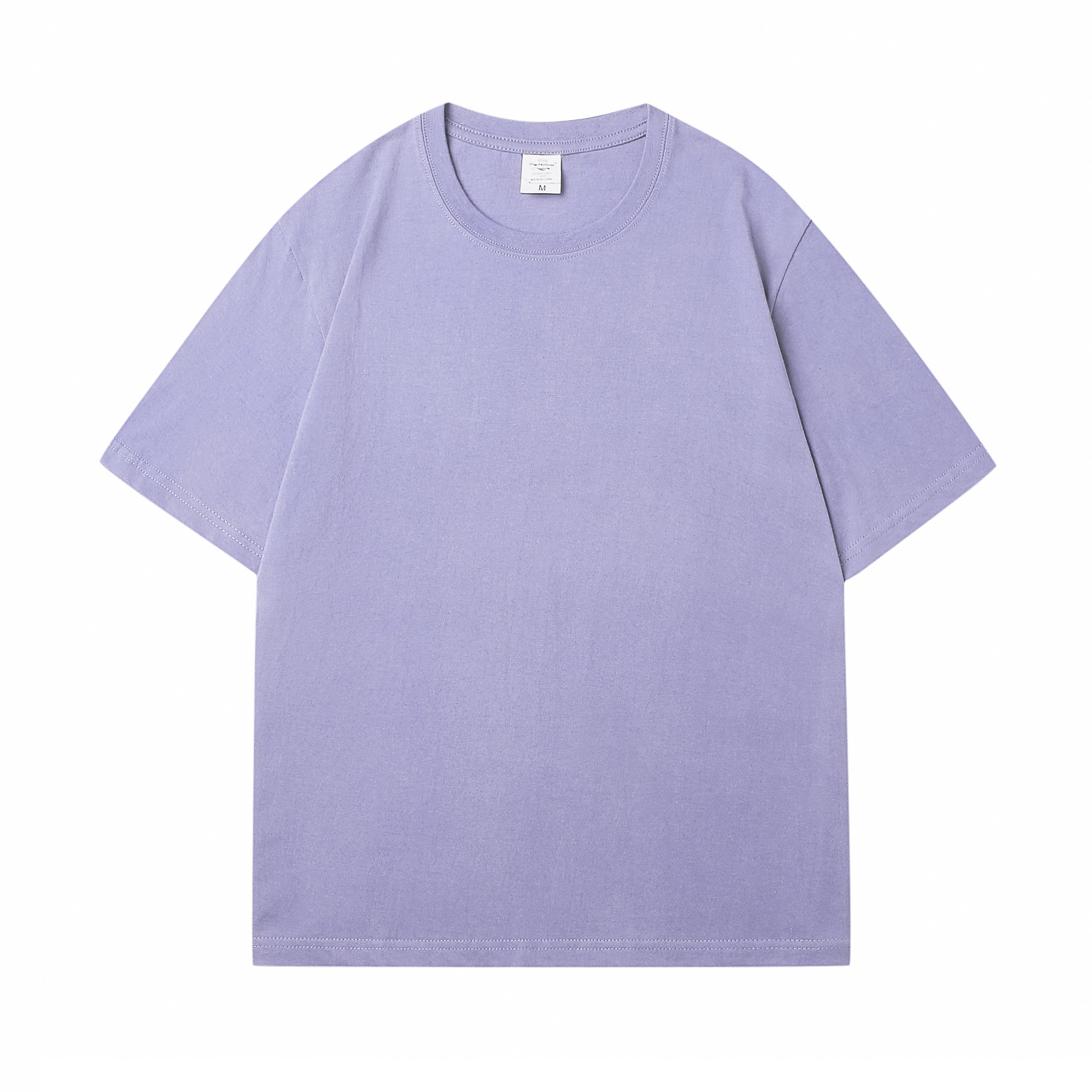 Loose Shoulder Pure Color Cotton T-shirt