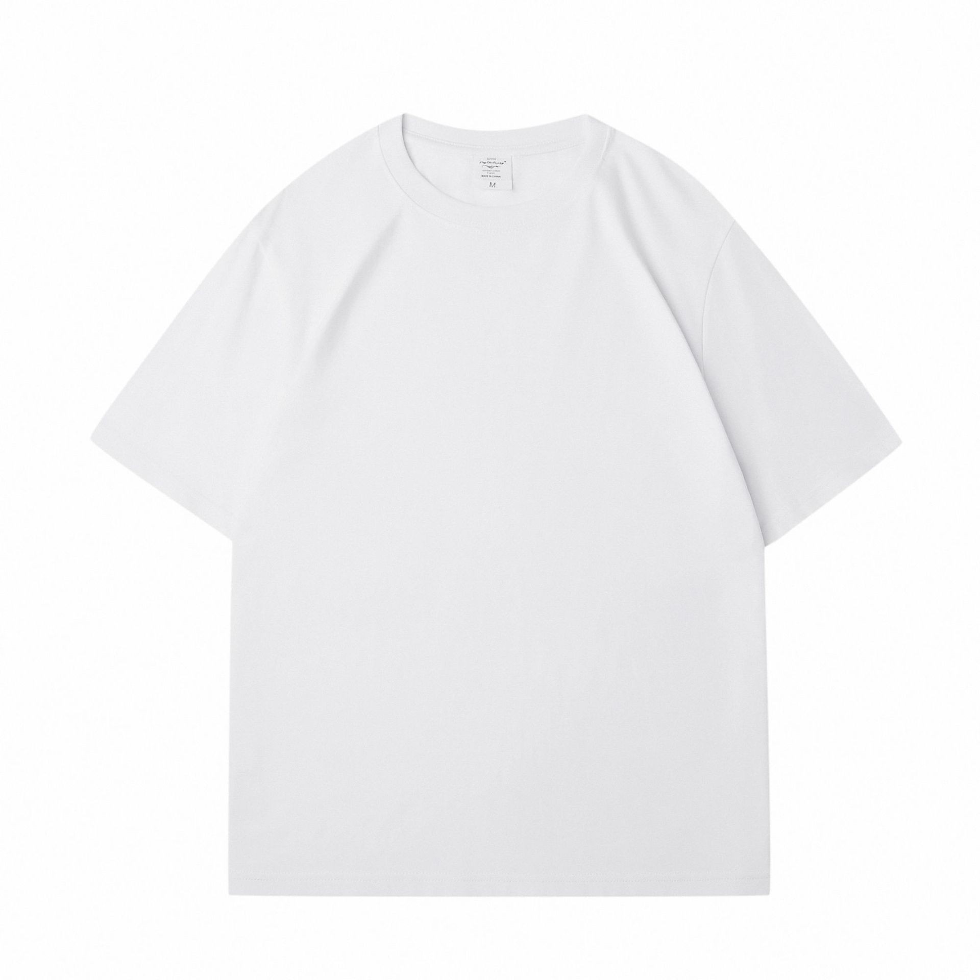 Loose Shoulder Pure Color Cotton T-shirt