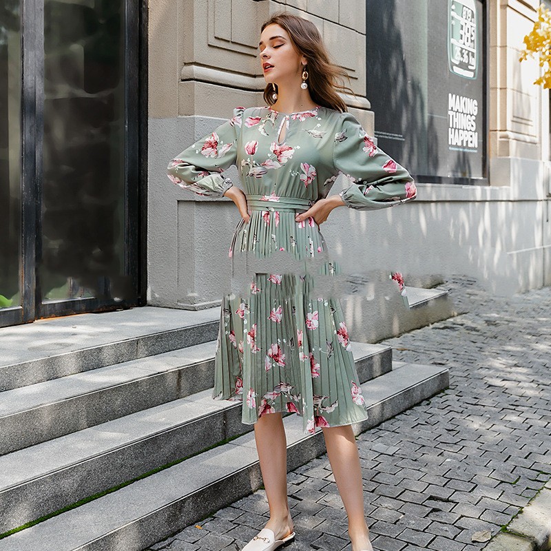 Sweet Chinese Style Print Dress