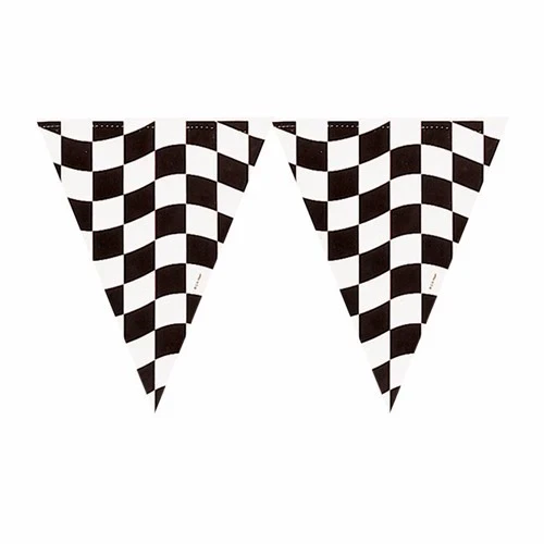 Black & White Check Flag Pennant Banner