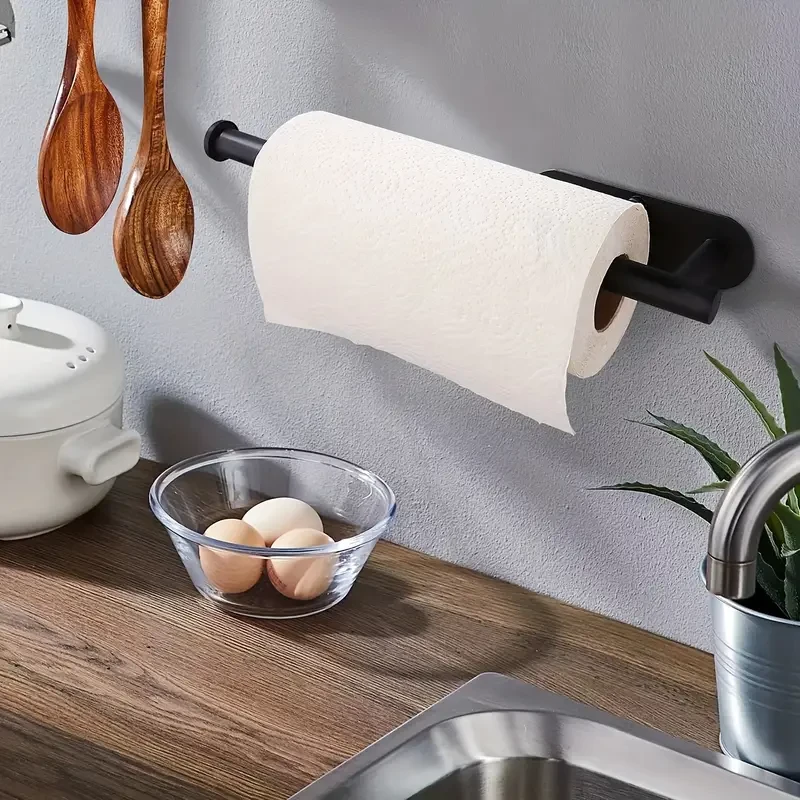 Paper Towel Holder, Creative Punching-free Paper Towel Rack, Household Wall-mounted Paper Storage Organizer