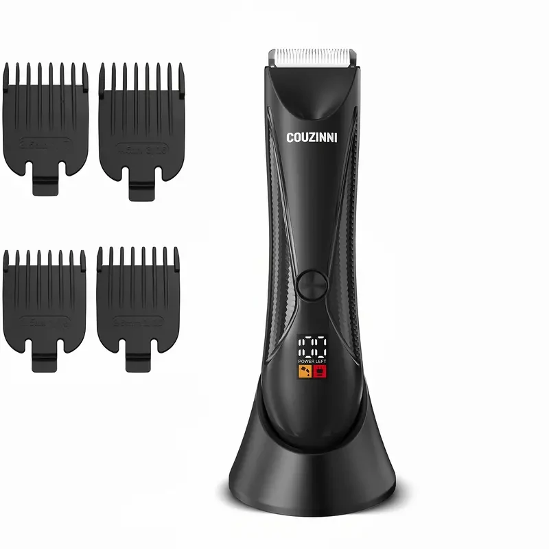 Body Trimmer 9-in-1 Face and Hair Cordless Trimmer with 8 Tools - Rinseable Attachments, 60-Minute Run Time - Black