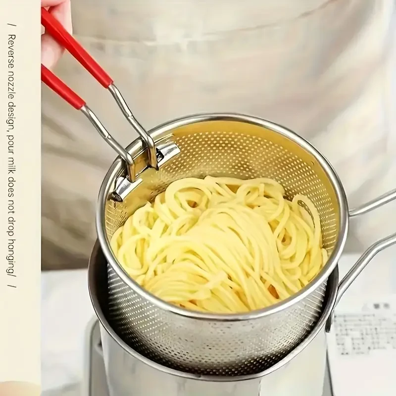 Stainless Steel Mini Fryer Pot with Oil Filter Basket - Induction Compatible, Portable & Energy-Saving