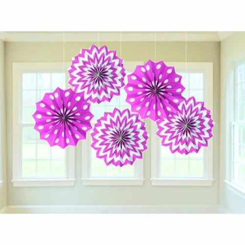 Paper Fans Bright PinkTissue Paper - Pack of 5