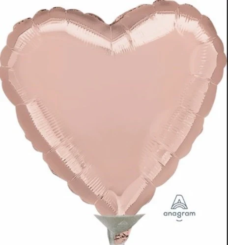 22cm Heart Rose Gold (Flat)