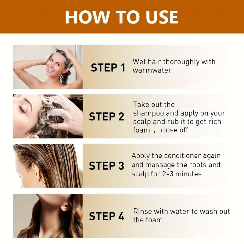 ROZINO Ginger Shampoo & Conditioner Set - Moisturizing & Deep Cleansing for Soft, Smooth Hair