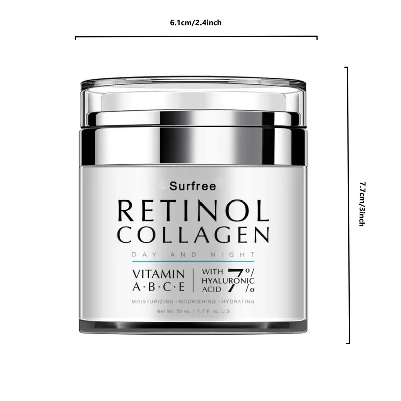 50ml Retinol Cream - Day & Night Moisturizer with Collagen and Vitamin C for Sensitive Skin