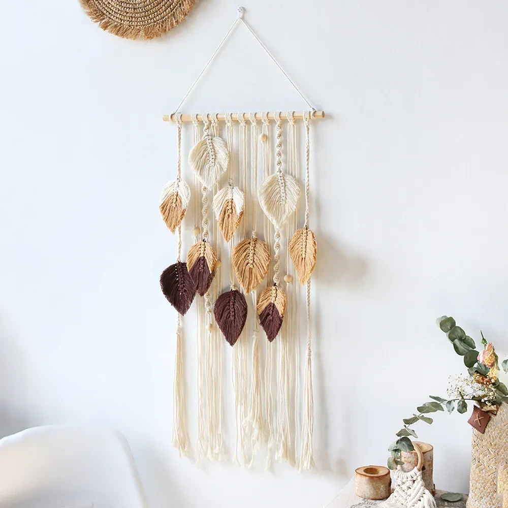 Ins Woven Leaves Tapestry Decoration Home