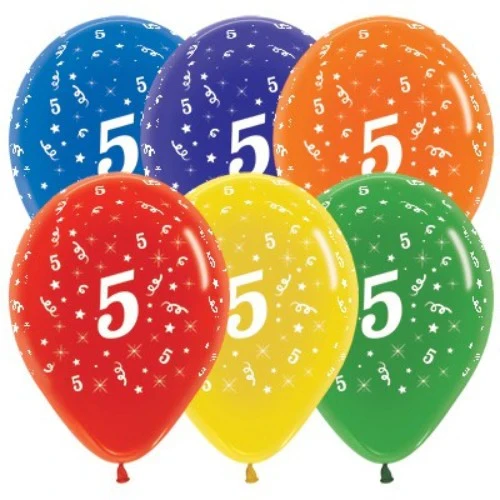 Balloons Age 5 Jewel Crystal Assortment  - Pack of 25
