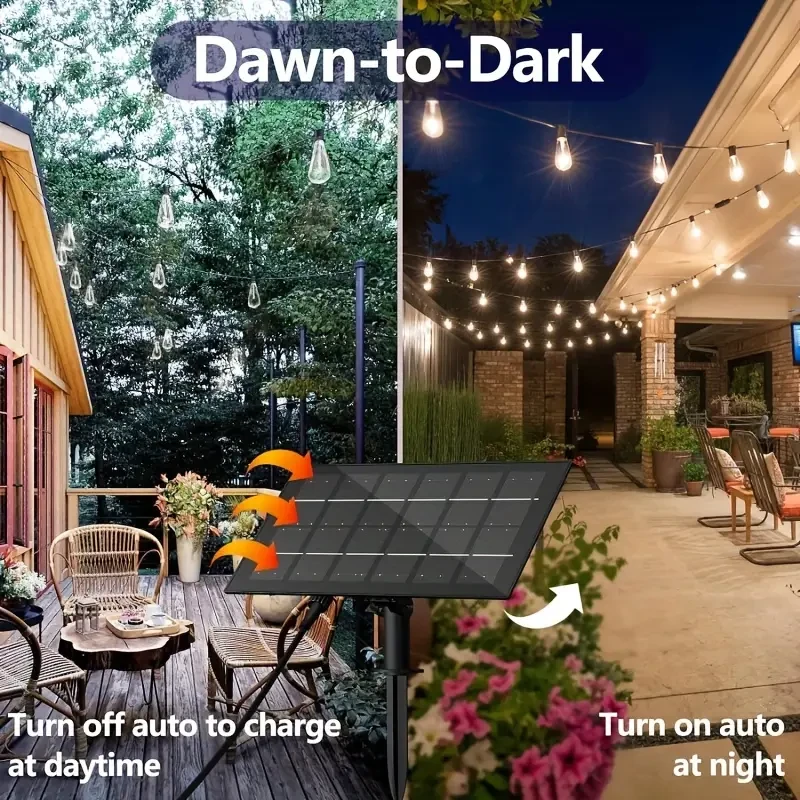 Solar LED Edison Bulb String Lights