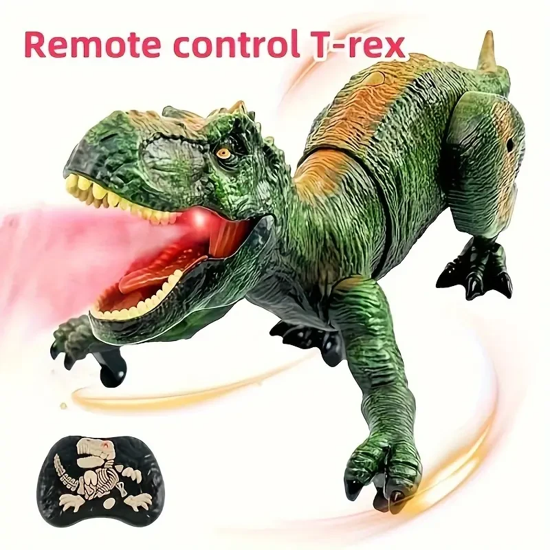 Remote Control Tyrannosaurus Rex Dinosaur Toy Glowing Spray