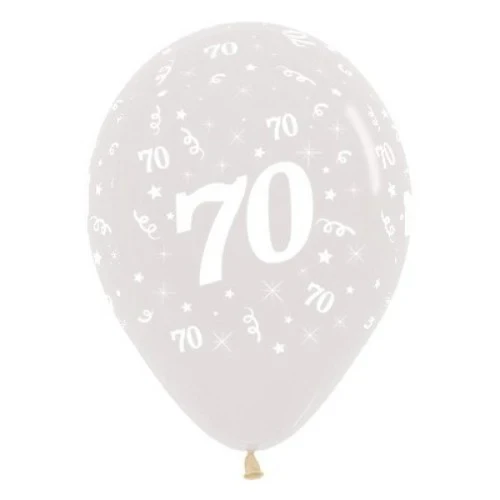 Balloons Age 70 Jewel Crystal Clear - Pack of 25
