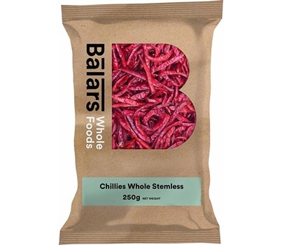 CHILLIES WHOLE STEMLESS 250GM (BALARS)
