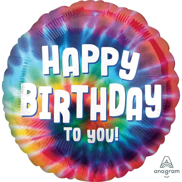 Foil Balloon - Std Hx Tie Dye Hbd To You (45cm)
