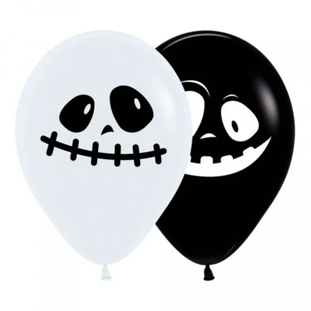Sempertex 30cm Ghosts Black & White Fashion Latex Balloons (Pack of 12)