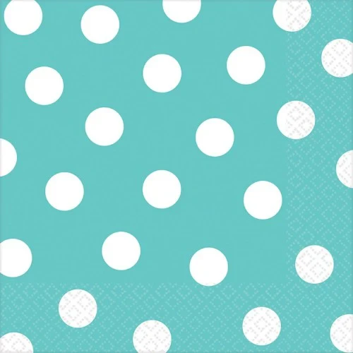 Lunch Napkins - Robin's-Egg Blue Dots (Pack of 16)