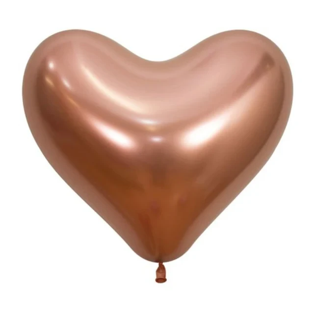 Sempertex 35cm Hearts Metallic Reflex Rose Gold Latex Balloons