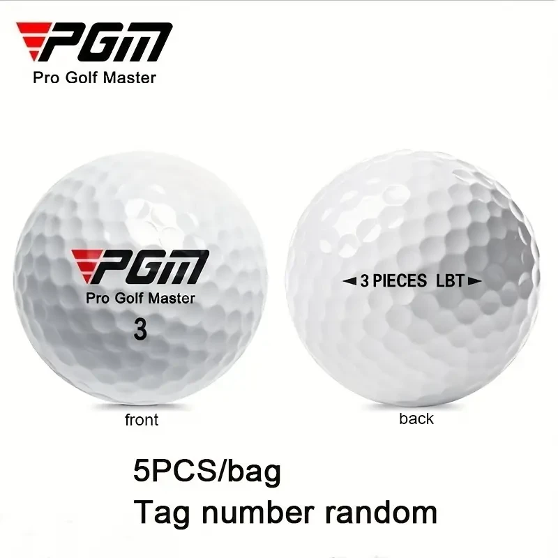 5pcs White Three-Layer Golf Balls 44g, Hardness 80, Game-Ready Golf Accessories