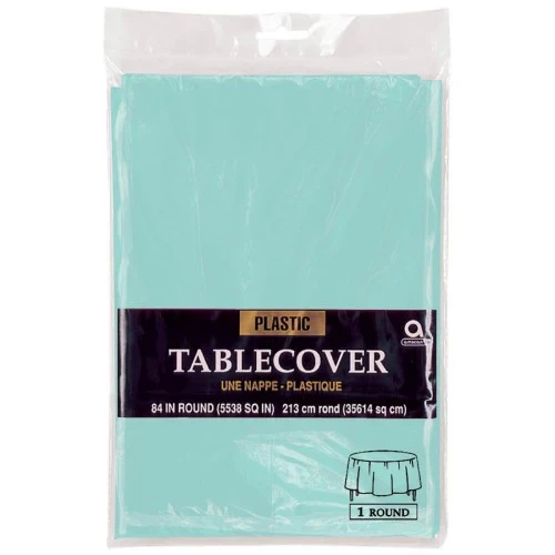Plastic Round Tablecover - Robin's-Egg Blue