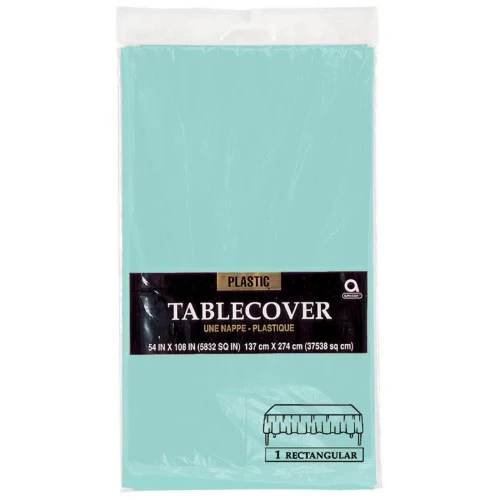 Plastic Rectangular Tablecover - Robin's-Egg Blue