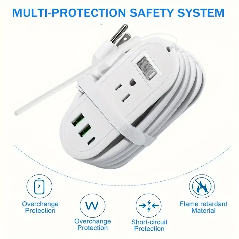 Travel Power Strip with USB Outlets