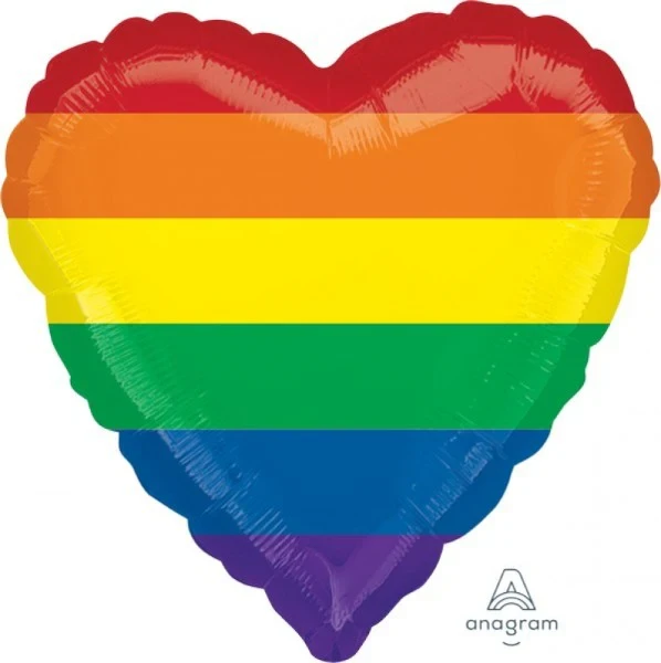 Foil Balloon - Standard Hx Rainbow Fun Heart (45cm)