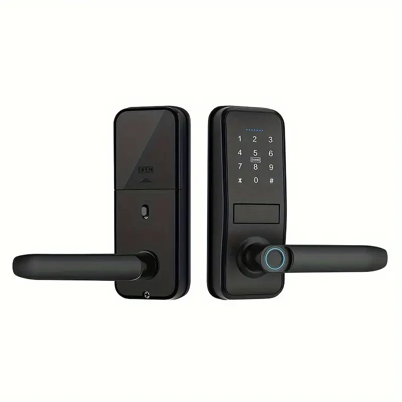 4-in-1 Smart Door Lock with Keyless Entry, IC Card, Fingerprint, Password, and Key Unlock