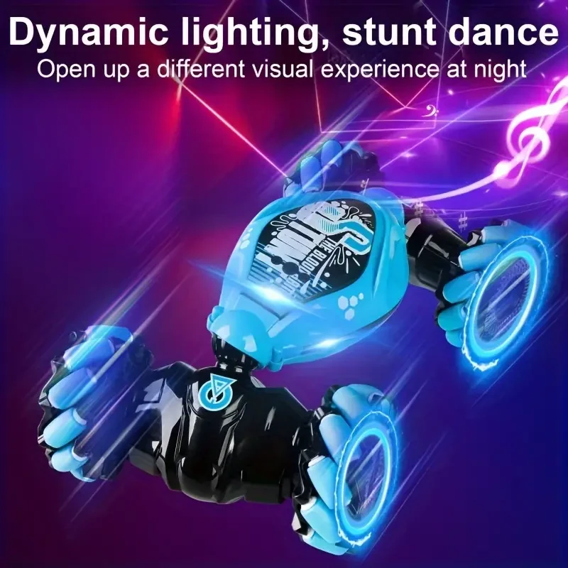 LED-Lit Gesture-Controlled Stunt RC Car Transforming, Climbing, & Rechargeable