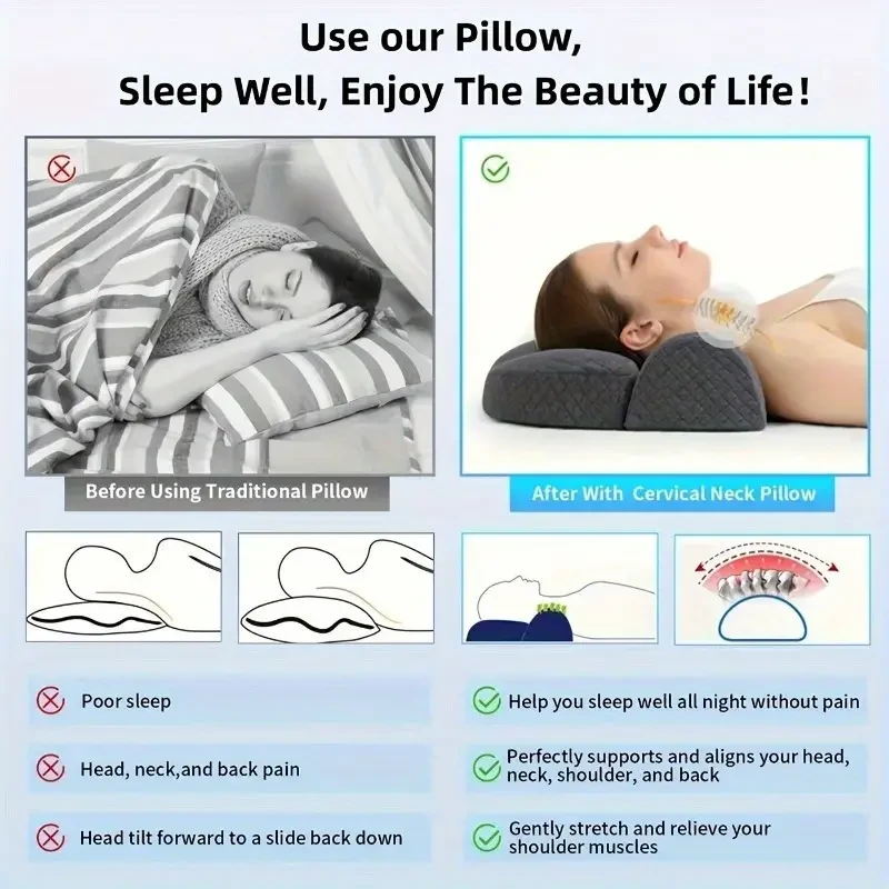 Ergonomic Memory Foam Neck Pillow