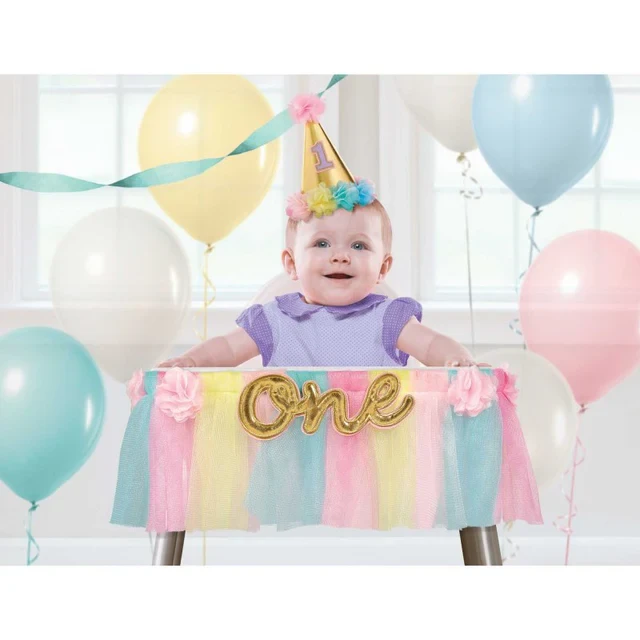 Highchair Decoration Kit - 1st BDAY Deluxe Girl