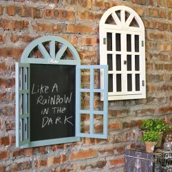 Wooden False Window Chalkboard Wall Decor