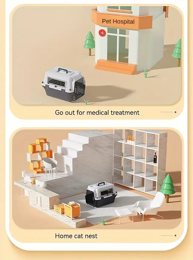 1pc A Brand New Upgraded Pet Air Travel Crate Premium Pet Airline Crate With Full Iron Mesh - International Air Travel Standard Upgrade For Professional Pet Transportation, Includes Pet Airline Crate And Portable Cat & Dog Outdoor Cages