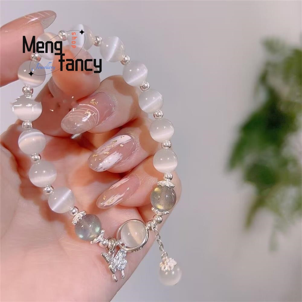 Natural Cat's Eye Butterfly Bracelet Elegant Personalized Jewelry for Women & Young Girls