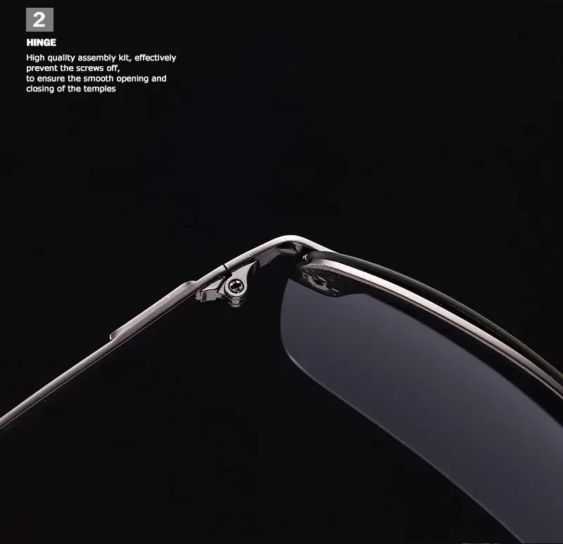 Trendy Rimless Polarized Glasses with Metal Frame