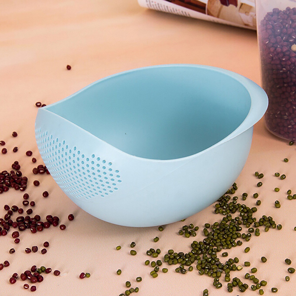 Silicone Colander Drain Basket Rice Bowl, Fruit Washing Basket