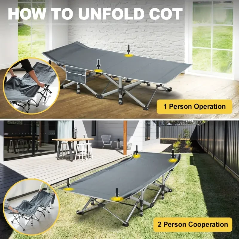 Folding Camping Cot with Mattress