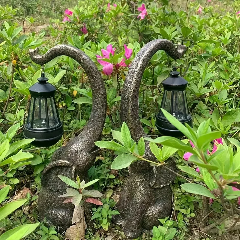 Solar-Powered Elephant Statue