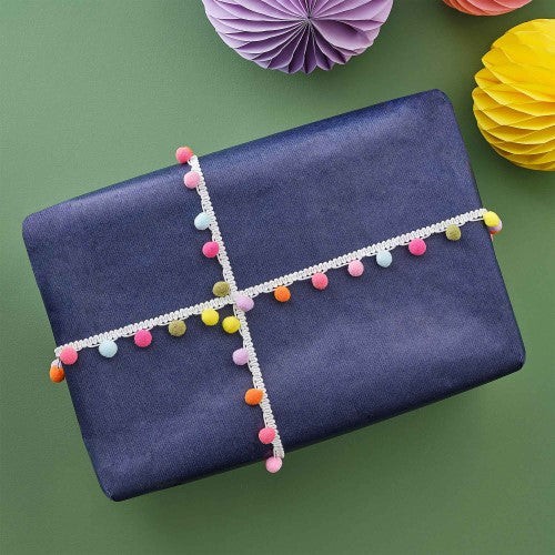 Merry & Bright Pom Pom Ribbon Gift Wrap