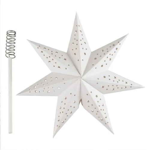 White Christmas Paper Star Tree Topper