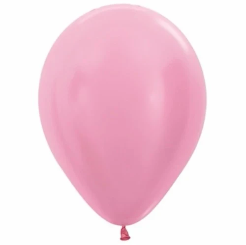 12cm Pearl Satin Pink Latex Balloons  - Pack of 50