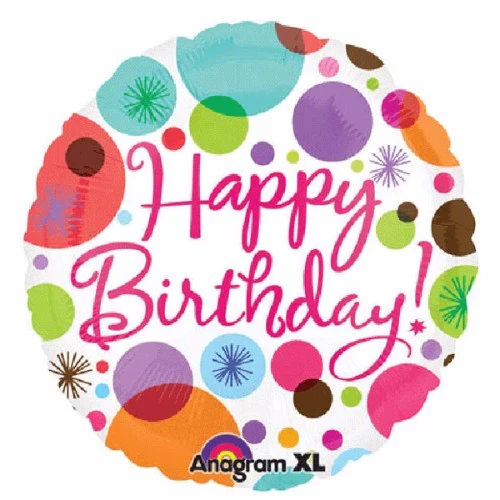 Balloon 45cm Birthday Polka Dots