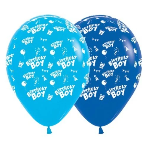 30cm Birthday Boy Blue & Royal Blue - Pack of 25